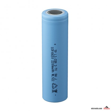 باتری قابل شارژ لیتیوم یون 3.6v-2200mAh سایز 18650 آبی